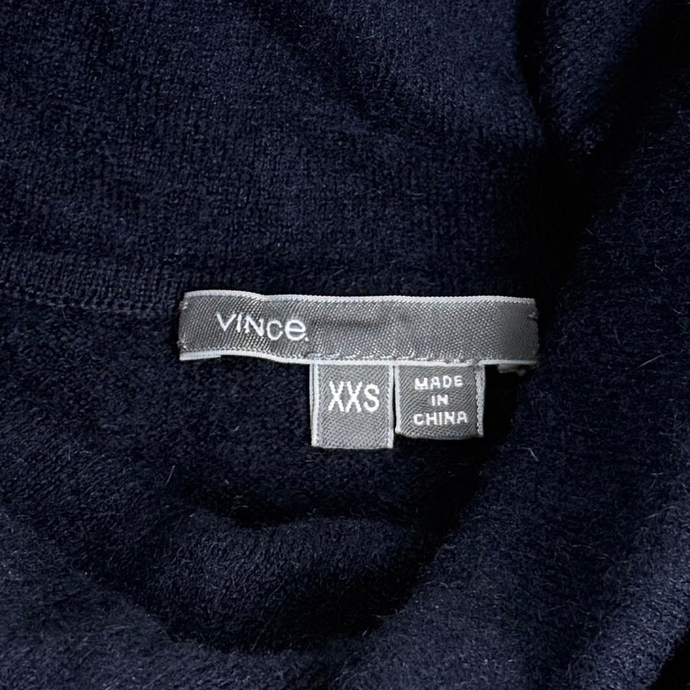 Vince Cashmere Cowl Neck Sweater Womens XXS Navy‎ Blue Minimalist Quiet Luxury - Picture 3 of 6